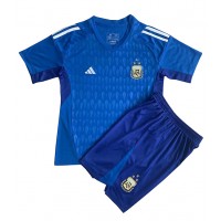 Otroški Nogometni dresi Argentina Vratar Gostujoči SP 2022 Kratek Rokav (+ Kratke hlače)